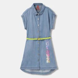 Blue Giraffe Kids Blue Cotton Dress-image-43