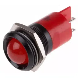 RS PRO Red Panel Mount Indicator 230V AC, Mounting Hole Size 22 mm, IP Rating IP67, Model No 207236-12