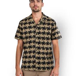 celio Celio* Black Cotton Regular Fit Printed Shirts-picture-22