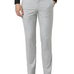 Van Heusen Grey Slim fit Solid Trousers-image-86