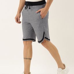 ARISE Men Charcoal Grey Solid Regular Fit Pure Cotton Shorts-picture-17