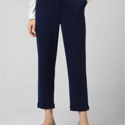 Van Heusen Navy Regular Fit Mid Rise Trousers-image-27