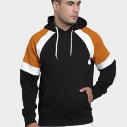 Red Tape Black Regular Fit Colorblock Hoodie-6