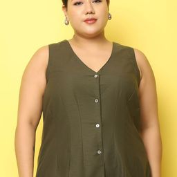 theRebelinme Women V-Neck Sleeveless Waistcoat-45