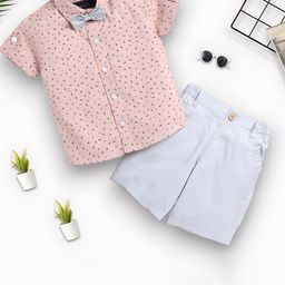 GLAM ELEGANCE Kids Printed Short Sleeves Shirt With Shorts-image-92