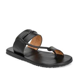 Eego Italy Men's Black Toe Ring Sandals-46