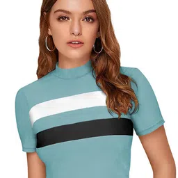 BAESD Horizontal Striped Fitted Crop Top-image-83