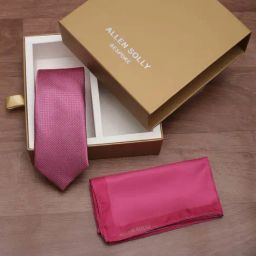 Allen Solly Pink Polyester Printed Tie & Pocket Square-picture-26