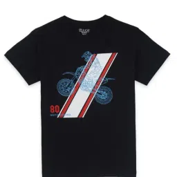 Gini & Jony Kids Navy Printed T-Shirt-image-65