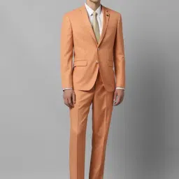Allen Solly Peach Slim Fit Two Piece Suit-image-3