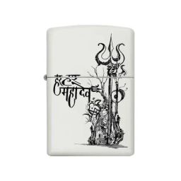 Zippo White Brass Shivas Trishul Design Windproof Pocket Lighter-picture-29
