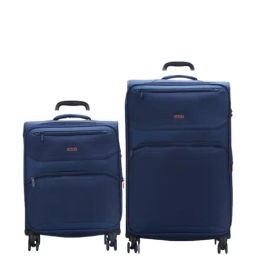 Jump Moorea 2 Navy 8 Wheels Large Soft Cabin Trolley Bag Set of 2-image-26