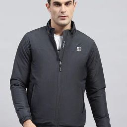 Rock.it by Monte Carlo Mens Solid Regular Fit Mock Neck Full Sleeve Jacket With Zipper Closure-image-5