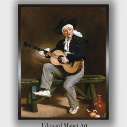 The Art House Black & White Manet Guitarero Wooden Wall Painting-image-105