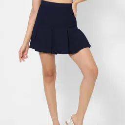 VASTRADO Navy Plain Skirts-image-88