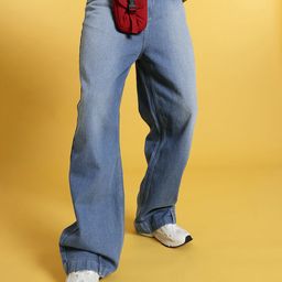 glitchez Men Modern Street Light Fade Loose Bootcut Fit Jeans-image-81