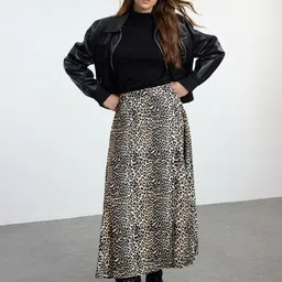 Trendyol Animal Printed Flared Maxi Skirt-picture-32