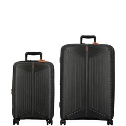 Jump Evae Black 8 Wheels Large Hard Cabin Trolley Bag Set of 2-20