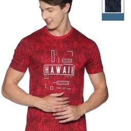 Force NXT Cherry Red & Insignia Blue Cotton Regular Fit Printed T-Shirt - Pack Of 2-image-49
