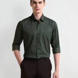 Arrow Green Cotton Regular fit Print Shirt-picture-22