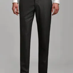 Louis Philippe Grey Slim Fit Texture Trousers-picture-6