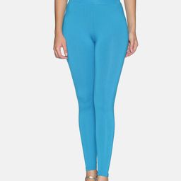 TWIN BIRDS Women Blue Solid Tailored Fit Ankle-Length Leggings-image-8