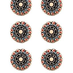 The Decor Mart Set Of 6 Multicoloured Ceramic Decorative Knobs-2