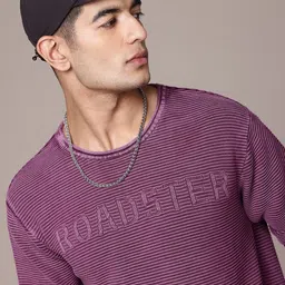 The Roadster Lifestyle Co. Self-Striped Pure Cotton Pullover-picture-44