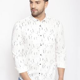 SHOWOFF Men White & Black Cotton Classic Slim Fit Printed Casual Shirt-image-94