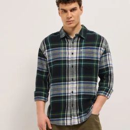 The Bear House Multi-Color Slim Fit Checks Shirt-image-50