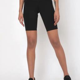 SILVERTRAQ Black Polyester Relaxed Fit Cycling Shorts-picture-29