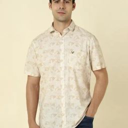 Allen Solly Beige Regular Fit Printed Shirt-image-50