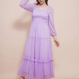 Globus Lavender Self Design Maxi Dress-image-42