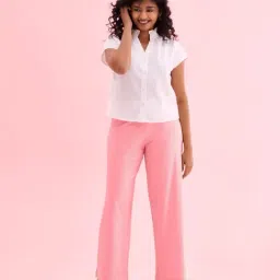 Go Colors Pink Solid Palazzos-image-59