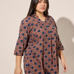 Diza by Westside Red Printed Cotton Tunic-picture-10
