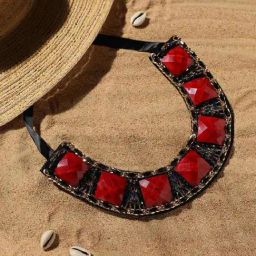 Sohi silver plated designer stone party necklace for women-image-61