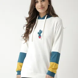Club York Women Off-White Solid Hooded Sweatshirt-image-75