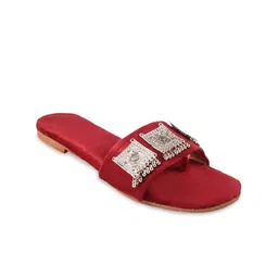 Apratim Women Embellished Open Toe Flats-14