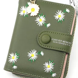 SYGA Women Floral Printed Leather Two Fold Wallet image 1
