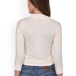 Espresso Off-White Solid Open Front Shrug image 4