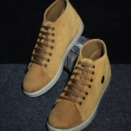 Woodland Men's Camel Ankle High Sneakers-image-3