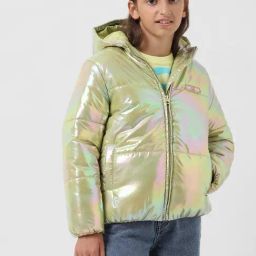 VERO MODA GIRL Green Solid Full Sleeves Puffer Jacket-image-69