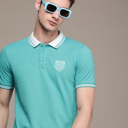 WROGN Embroidered Polo Collar Slim Fit T-shirt-image-8