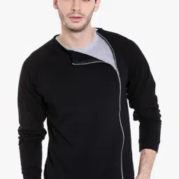 Campus Sutra Black Solid Full Sleeves Sweatshirt-picture-34