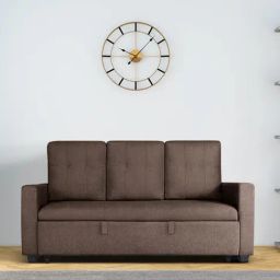 Duroflex Ease Quilted Dark Brown Wood 3 Seater Sofa Cum Bed with Pullout Mechanism-picture-41
