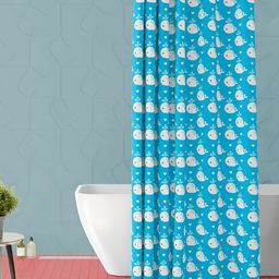 ArtzFolio Blue & White Printed Waterproof Shower Curtain-image-88