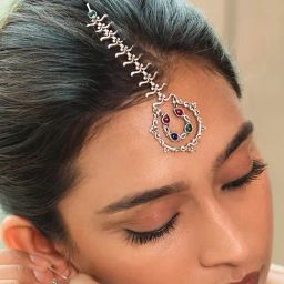 Shaya 92.5 Sterling Silver Feeling Manoharam Maang Tikka for Women-15