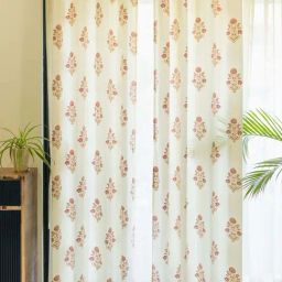 Urban Space Maroon Cotton Window Curtain With Tieback & Eyelet - Set of 2-33