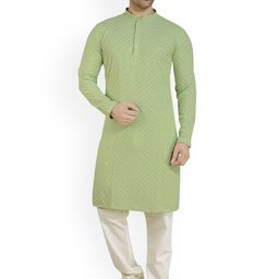 ARRUGA Men Ethnic Motifs Embroidered Sequinned Kurta with Pyjamas-image-69