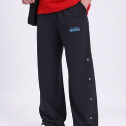 glitchez Men Typography Print Detail Studded Mid-Rise Relaxed Fit Track Pants-image-16